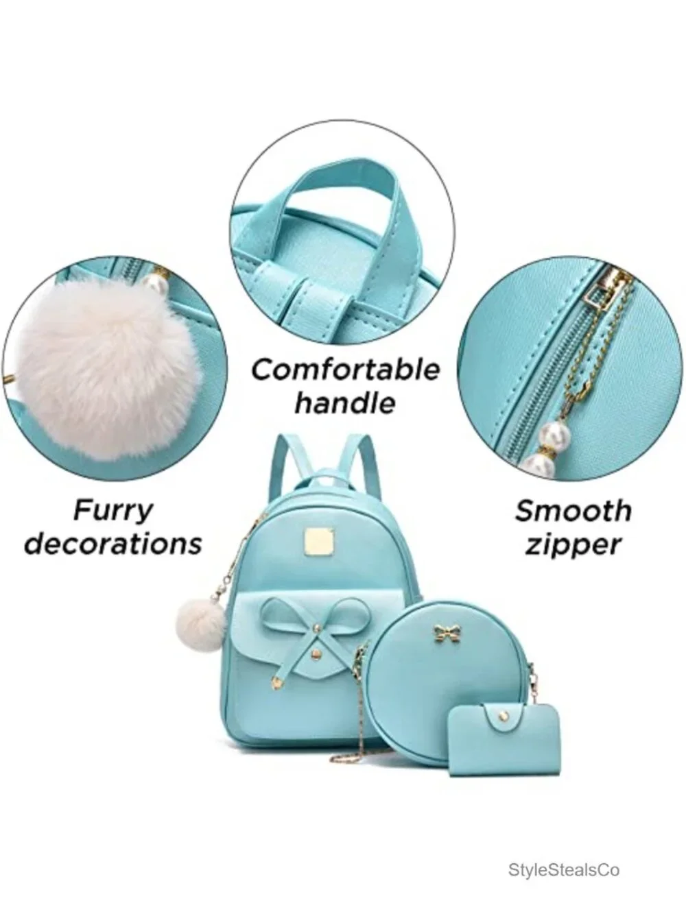PU Leather Backpack Purse for Women Adjustable Shoulder Bag Rucksack